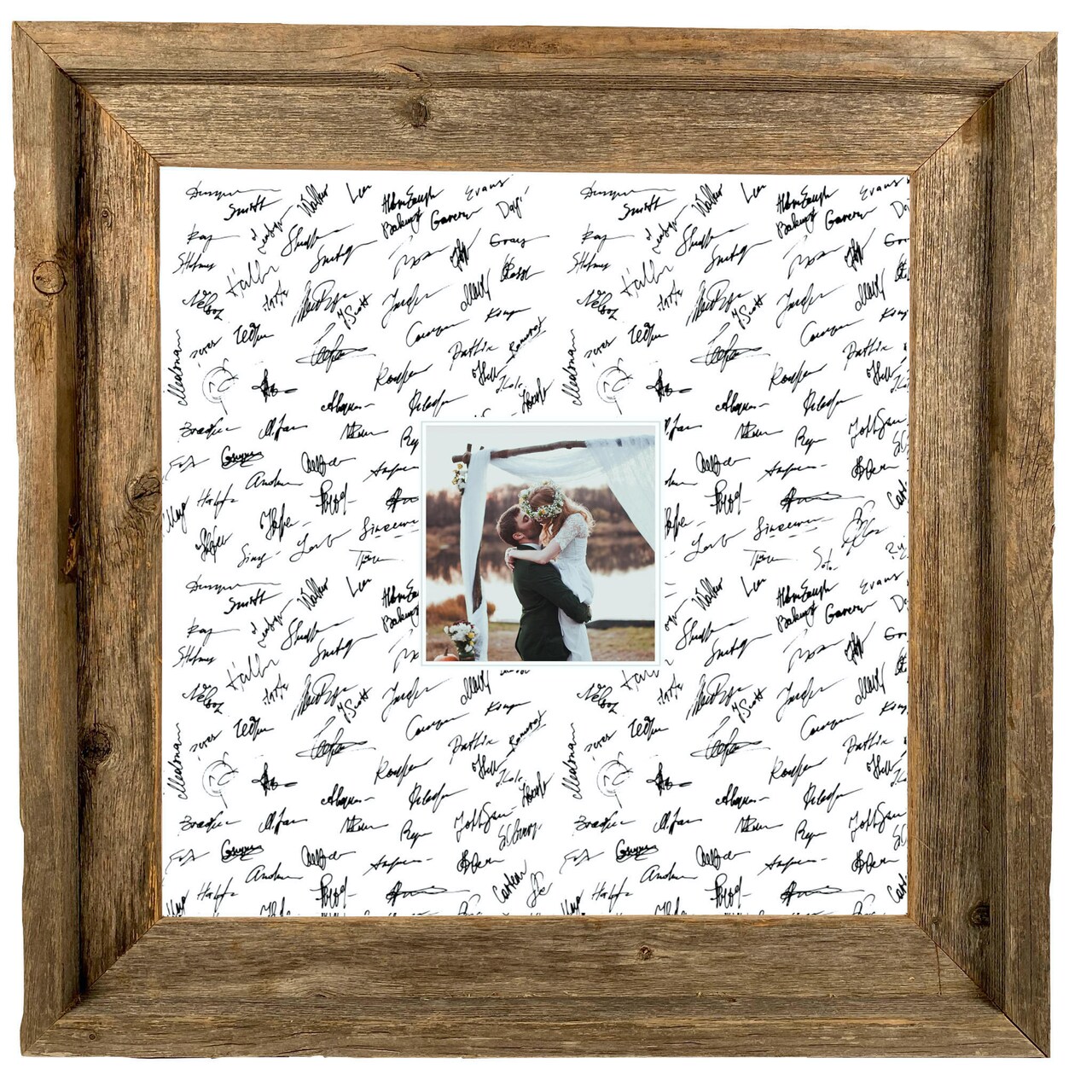 Rustic Farmhouse Wedding Picture Frames with Signature Mat